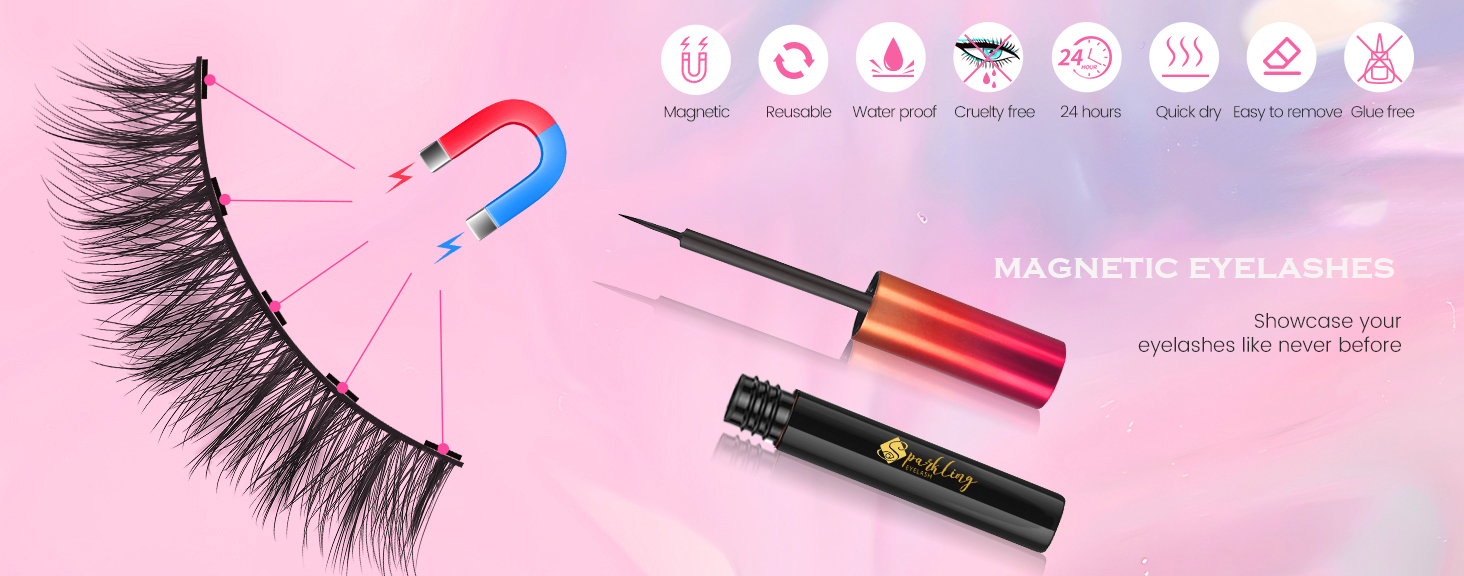 Pingdu Sparkling Eyelash® 3D Magnetic Eyelash Kit abil saate täiusliku Glam välimuse