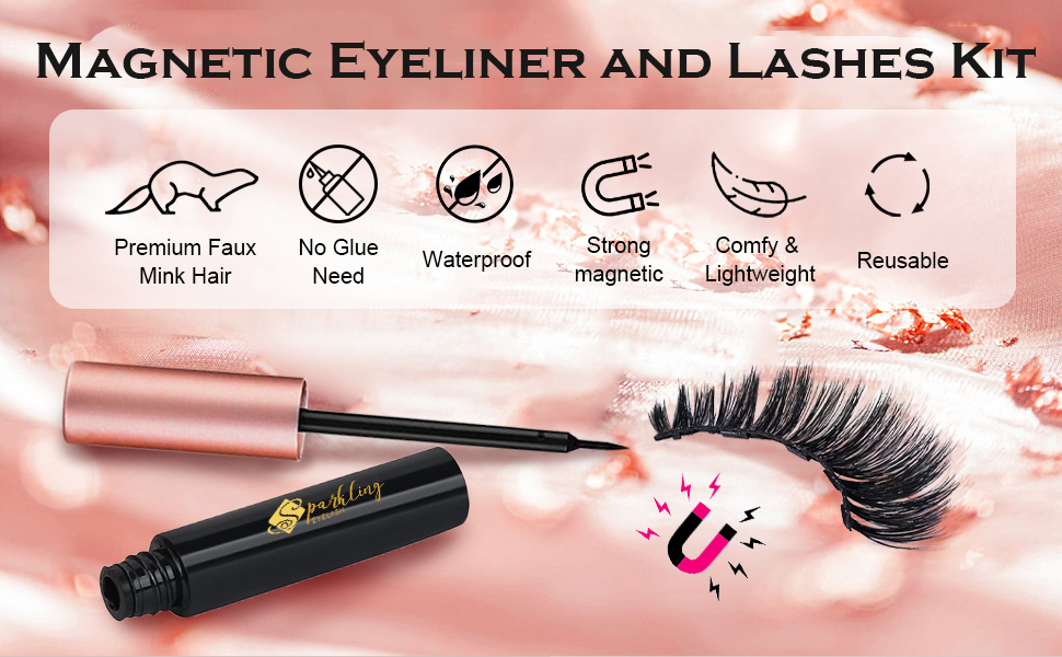 Kallista oma kaunist mina 5D Faux Mink Lashes ja Magnetic Eyelashes koos silmapliiatsiga