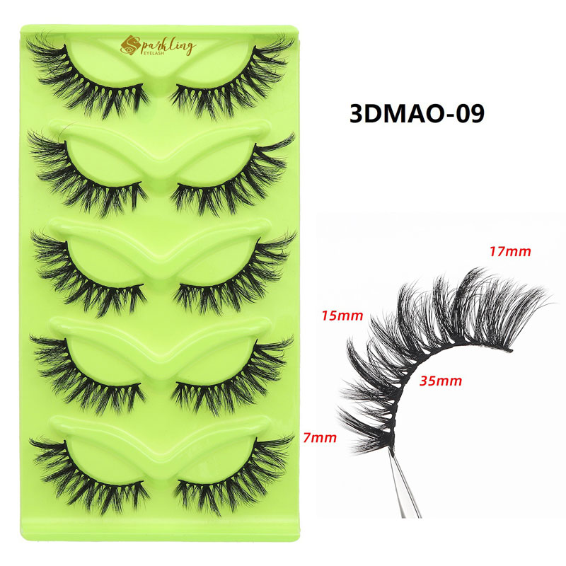 5 paari Wispy Cat Eye ripsmeid