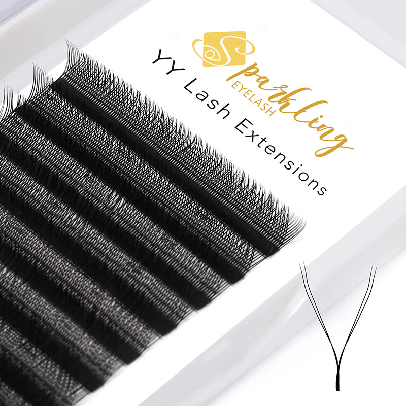 YY Shaped Lashes Extensions 2D Premade Fans Ripsmed
